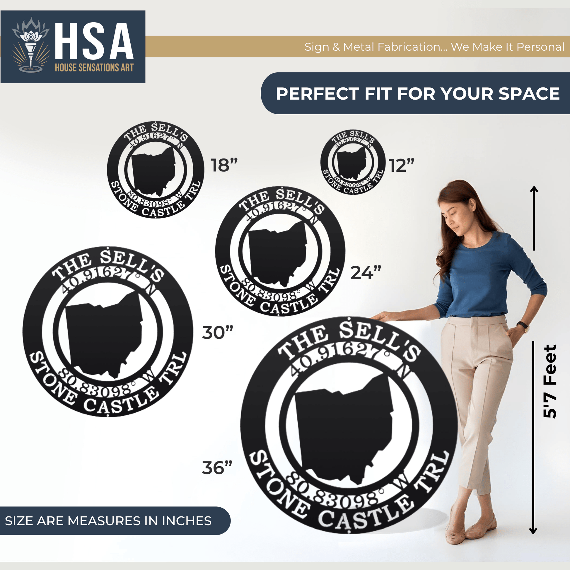 Personalized Coordinates Sign – Custom Metal Wall Decor - HouseSensationsArt