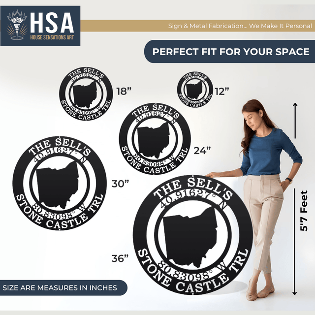 Personalized Coordinates Sign – Custom Metal Wall Decor - HouseSensationsArt