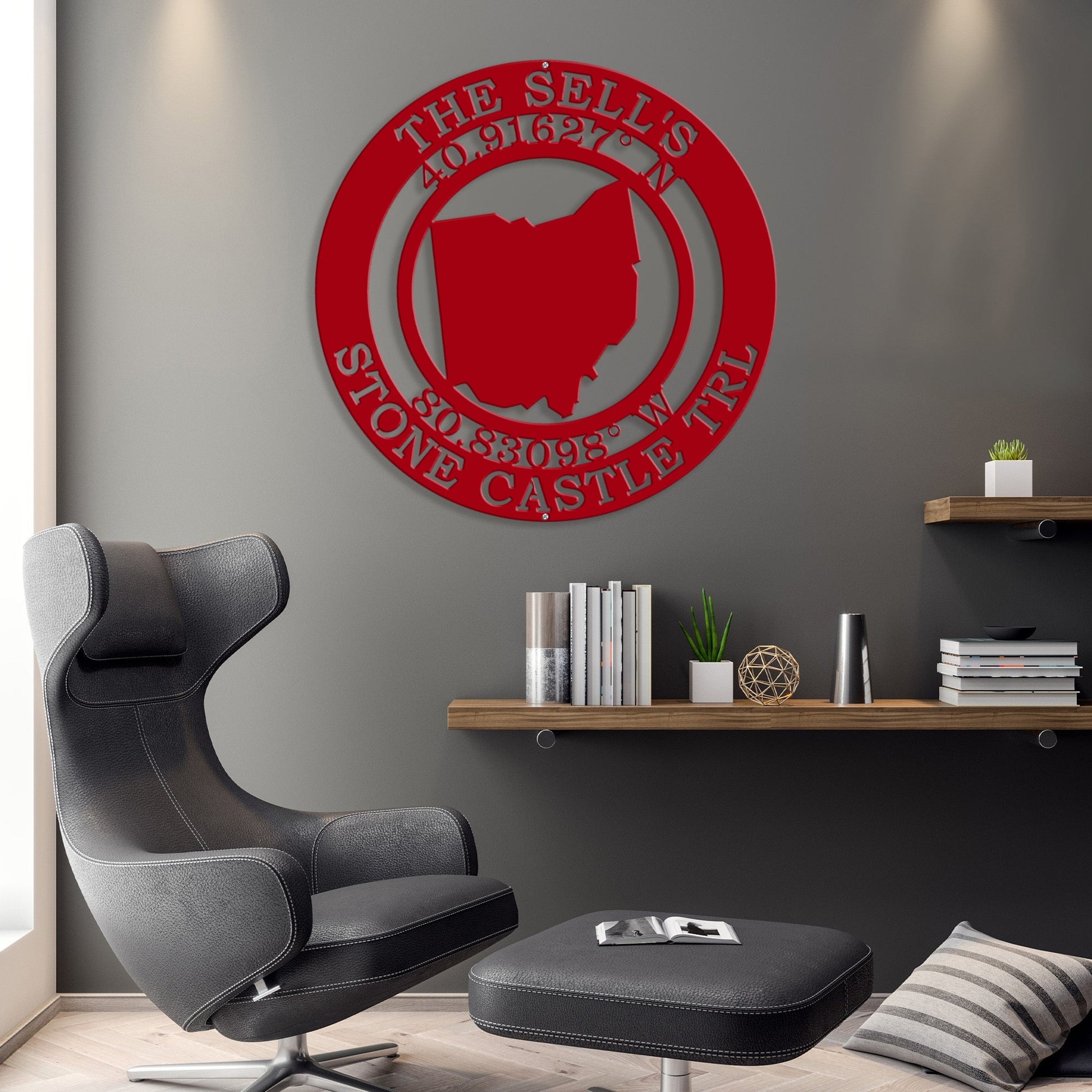 Personalized Coordinates Sign – Custom Metal Wall Decor