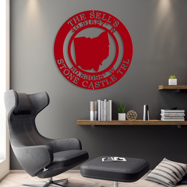 Personalized Coordinates Sign – Custom Metal Wall Decor