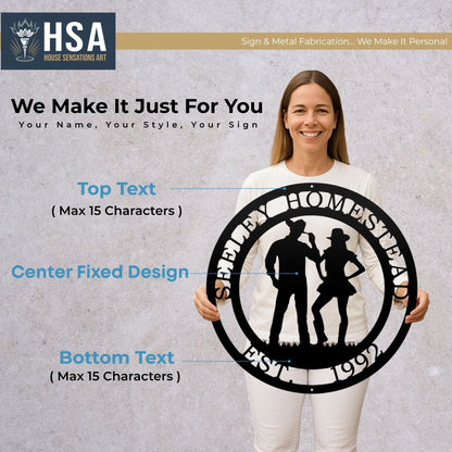 Personalized Cowboy Sign – Metal Ranch & Western Farmhouse Decor - HouseSensationsArt