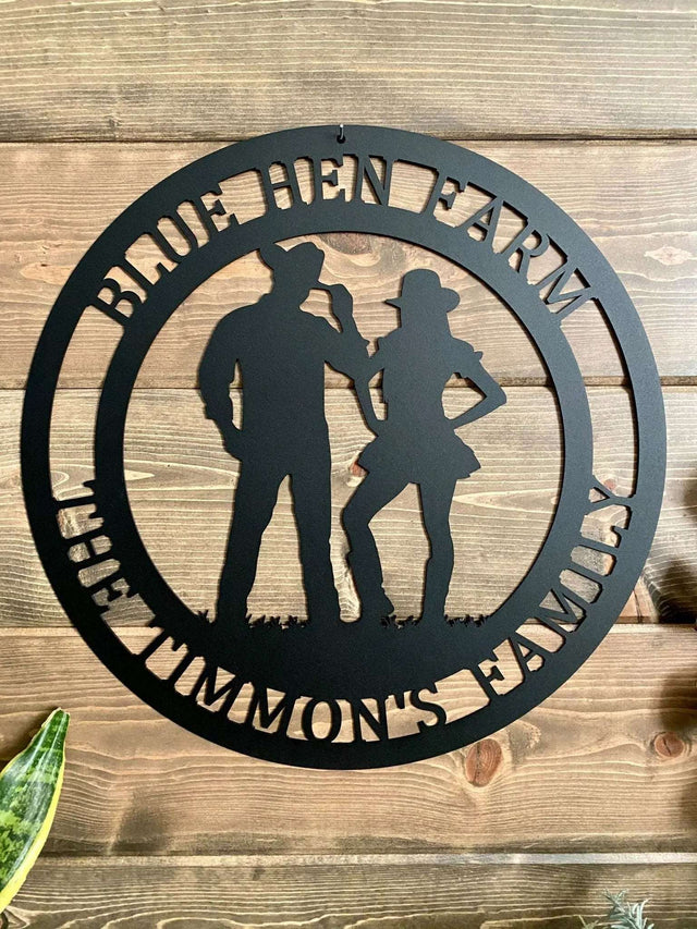 Personalized Cowboy Sign – Metal Ranch & Western Farmhouse Decor - HouseSensationsArt