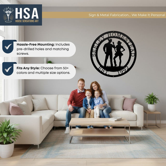 Personalized Cowboy Sign – Metal Ranch & Western Farmhouse Decor - HouseSensationsArt