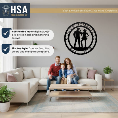 Personalized Cowboy Sign – Metal Ranch & Western Farmhouse Decor - HouseSensationsArt