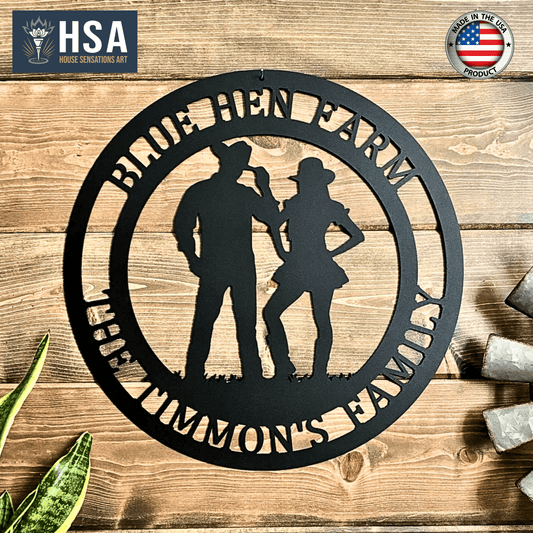 Personalized Cowboy Sign – Metal Ranch & Western Farmhouse Decor - HouseSensationsArt