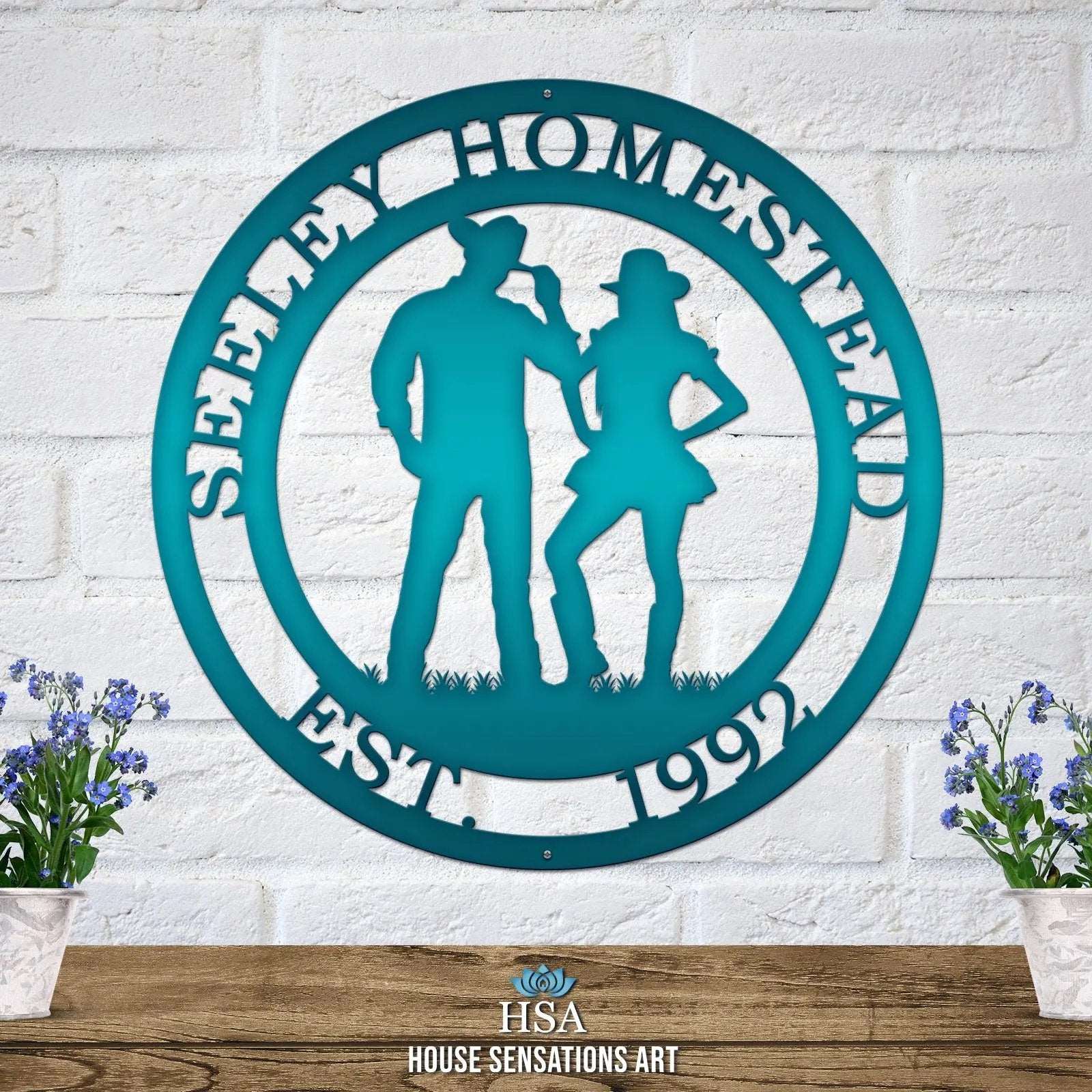 Personalized Cowboy Sign – Metal Ranch & Western Farmhouse Decor - HouseSensationsArt