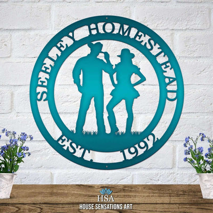 Personalized Cowboy Sign – Metal Ranch & Western Farmhouse Decor - HouseSensationsArt