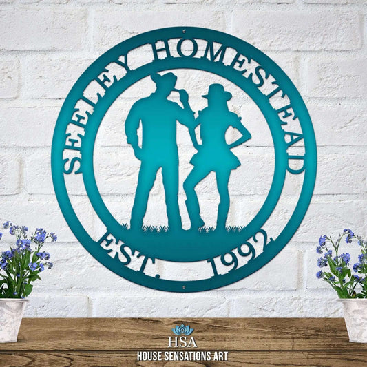 Personalized Cowboy Sign – Metal Ranch & Western Farmhouse Decor - HouseSensationsArt