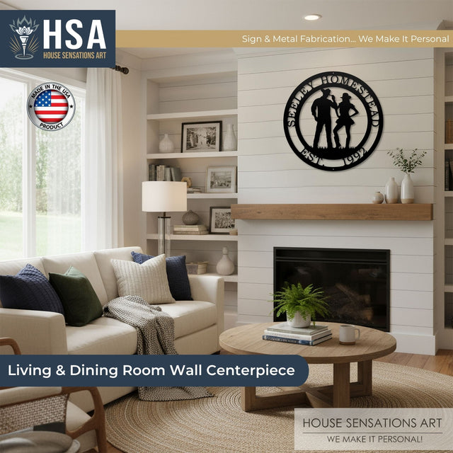 Personalized Cowboy Sign – Metal Ranch & Western Farmhouse Decor - HouseSensationsArt