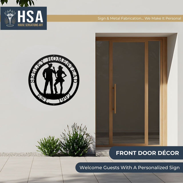 Personalized Cowboy Sign – Metal Ranch & Western Farmhouse Decor - HouseSensationsArt