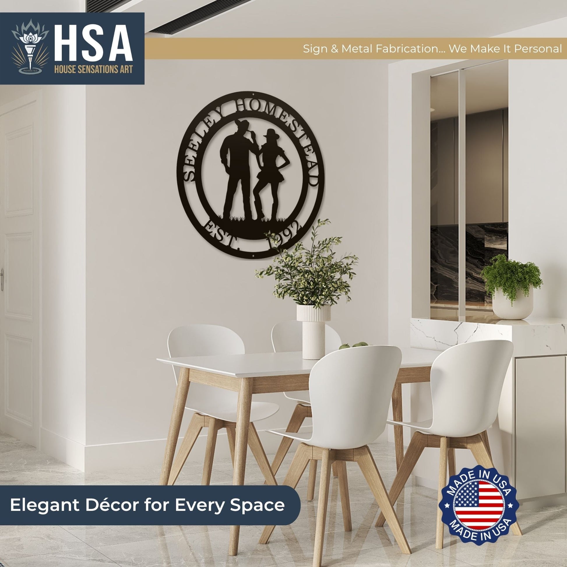 Personalized Cowboy Sign – Metal Ranch & Western Farmhouse Decor - HouseSensationsArt