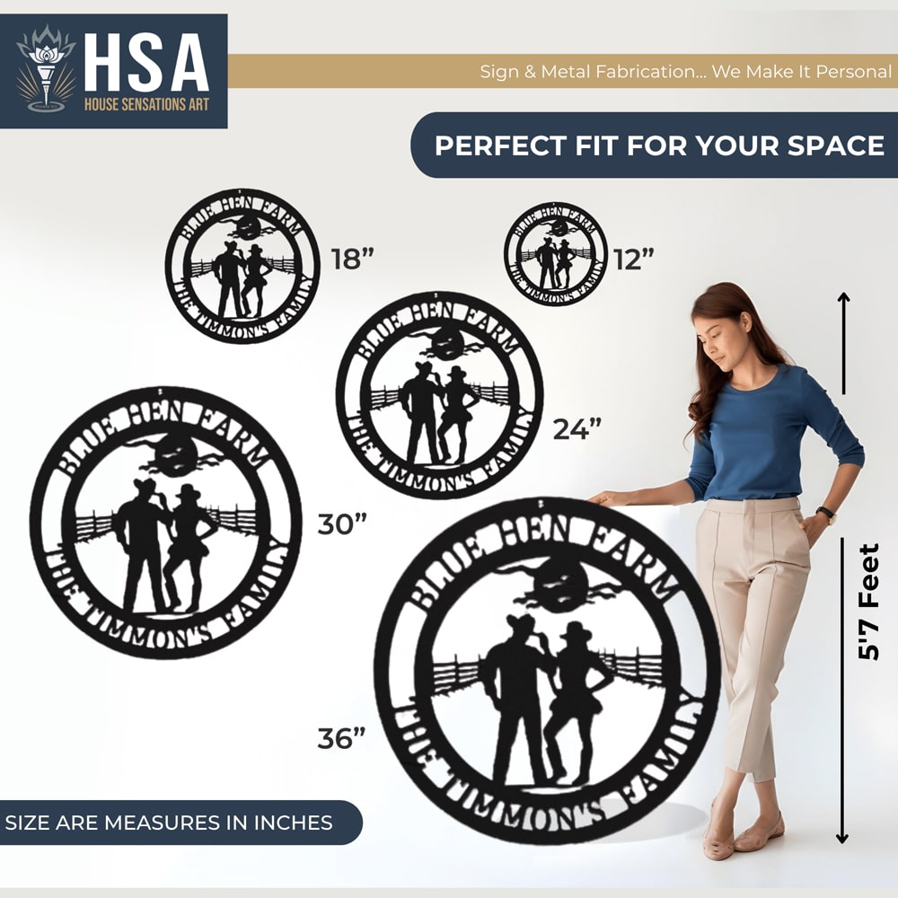 Personalized Cowboy Sign – Metal Ranch & Western Farmhouse Decor - HouseSensationsArt