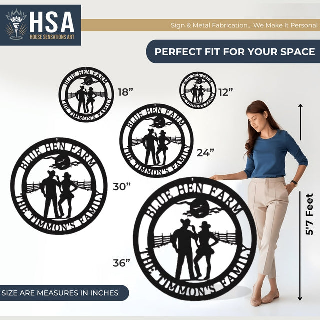 Personalized Cowboy Sign – Metal Ranch & Western Farmhouse Decor - HouseSensationsArt