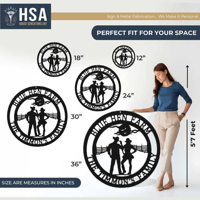 Personalized Cowgirl Sign – Rustic Western Metal Wall Art - HouseSensationsArt