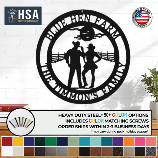 Personalized Cowgirl Sign – Rustic Western Metal Wall Art - HouseSensationsArt