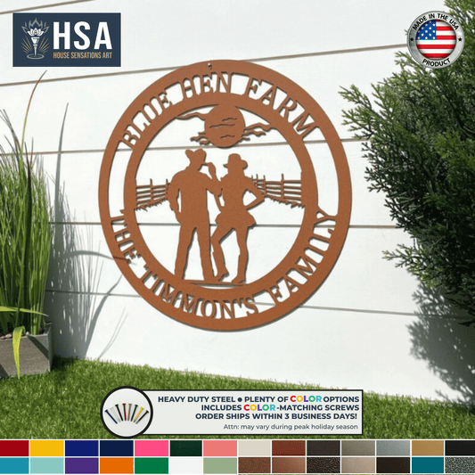 Personalized Cowgirl Sign Rustic Western Metal Wall Art, Ranch Decor, Cowboy Gift Idea TTS - HouseSensationsArt