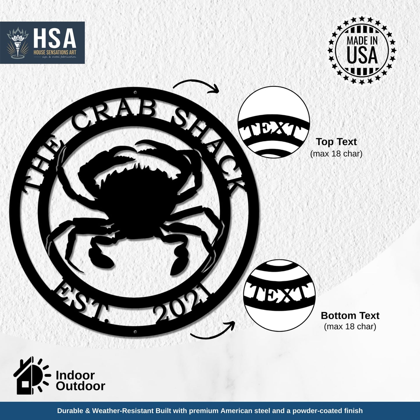 Personalized Crab Sign – Coastal, Nautical & Outdoor Decor - HouseSensationsArt