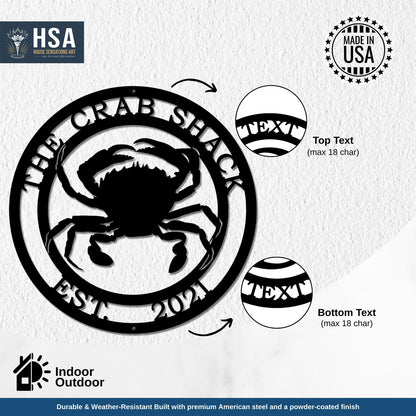 Personalized Crab Sign – Coastal, Nautical & Outdoor Decor - HouseSensationsArt