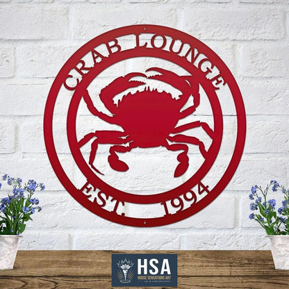 Personalized Crab Sign – Coastal, Nautical & Outdoor Decor - HouseSensationsArt