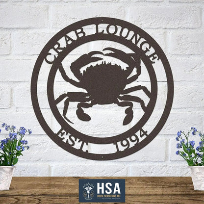 Personalized Crab Sign – Coastal, Nautical & Outdoor Decor - HouseSensationsArt