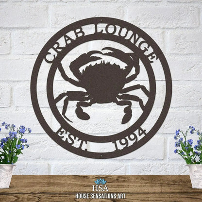 Personalized Crab Sign – Coastal, Nautical & Outdoor Decor - HouseSensationsArt