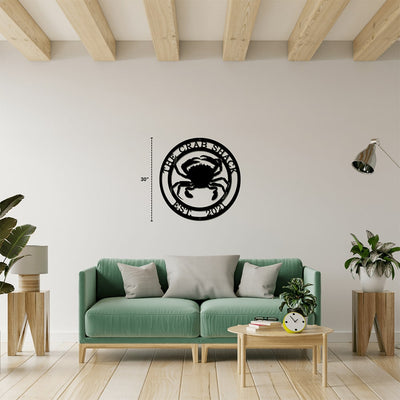 Personalized Crab Sign – Coastal, Nautical & Outdoor Decor - HouseSensationsArt