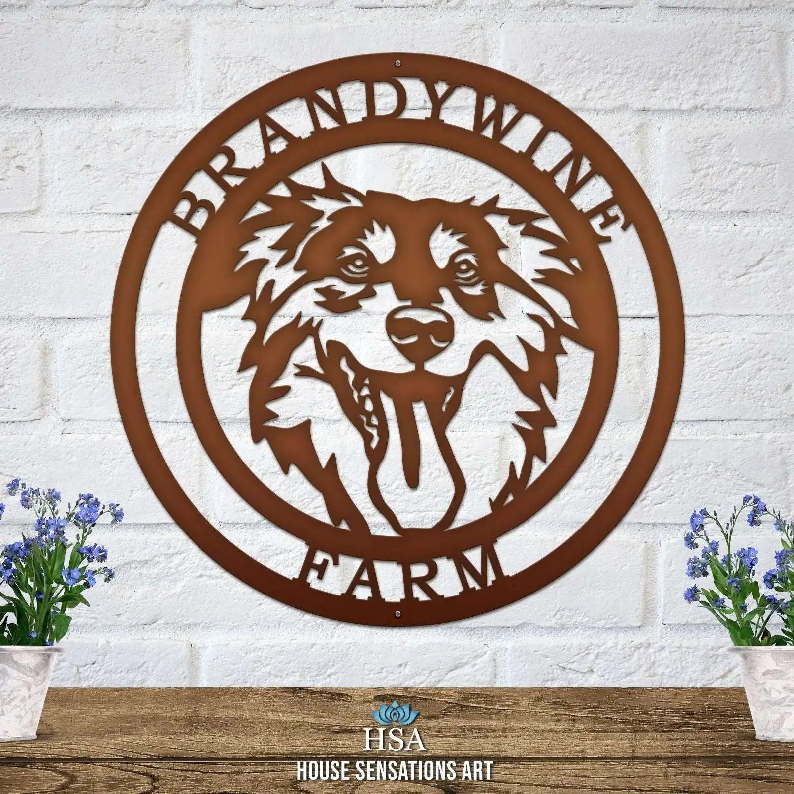 Personalized Dog Sign – Custom Metal Address Plaque - HouseSensationsArt