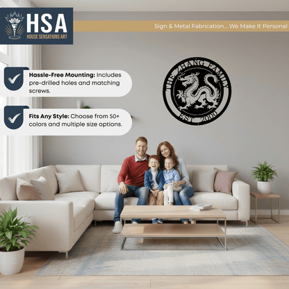 Personalized Family Chinese Dragon Custom Metal Wall Decor Name Sign, Asian Heritage Wall Art, Lunar New Year Decor, Cultural Gift Idea - TTS - HouseSensationsArt