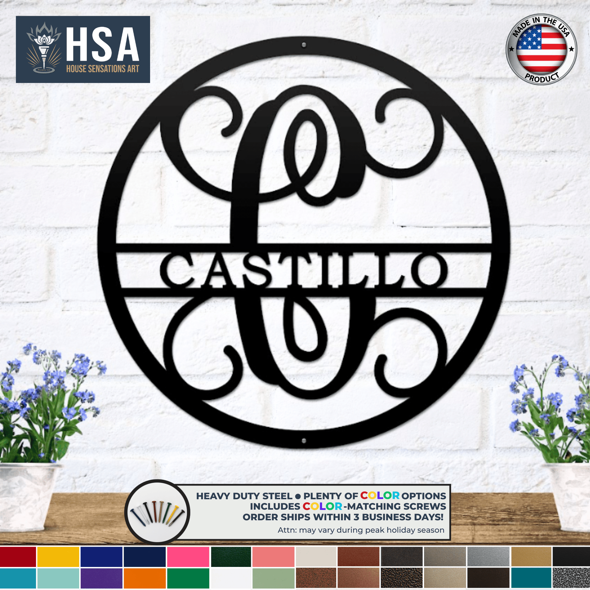 Personalized Family Sign, Monogram Wall Art, Home Entryway Decor, Wedding Gift Idea - TTS - HouseSensationsArt