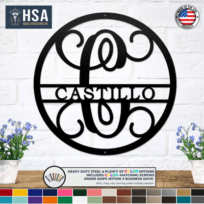 Personalized Family Sign, Monogram Wall Art, Home Entryway Decor, Wedding Gift Idea - TTS - HouseSensationsArt