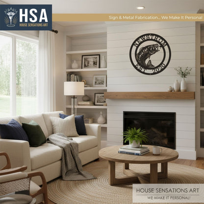 Personalized Fish Metal Signs – Walleye Address Decor for Yard & Cabin - HouseSensationsArt