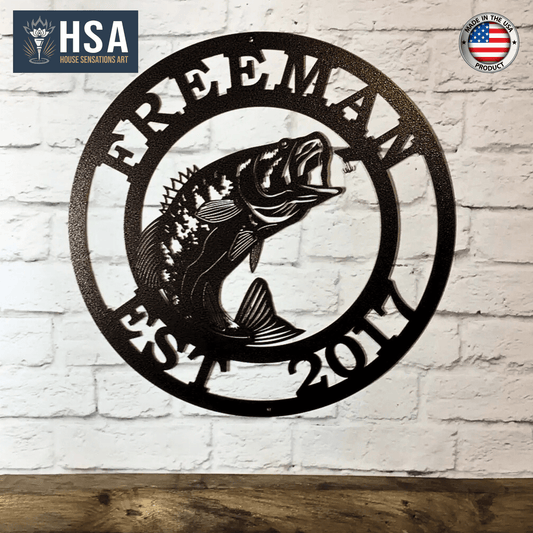 Personalized Fish Metal Signs – Walleye Address Decor for Yard & Cabin - HouseSensationsArt