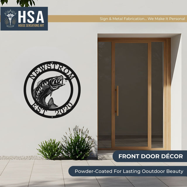 Personalized Fish Metal Signs – Walleye Address Decor for Yard & Cabin - HouseSensationsArt