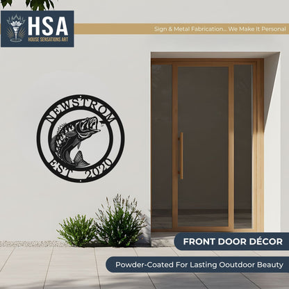 Personalized Fish Metal Signs – Walleye Address Decor for Yard & Cabin - HouseSensationsArt