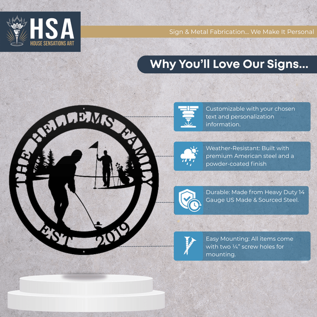 Personalized Golf Wall Art for Homes, Offices & Clubhouses - HouseSensationsArt