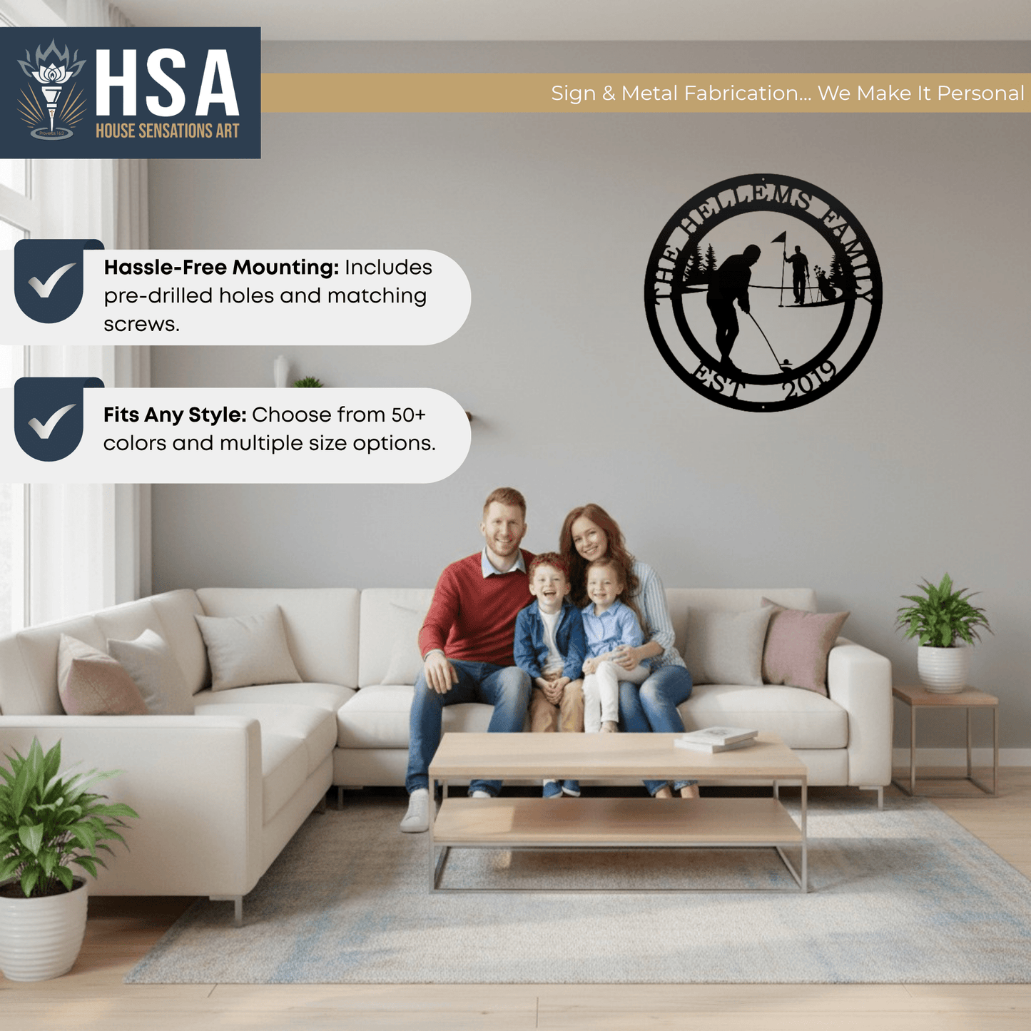 Personalized Golf Wall Art for Homes, Offices & Clubhouses - HouseSensationsArt