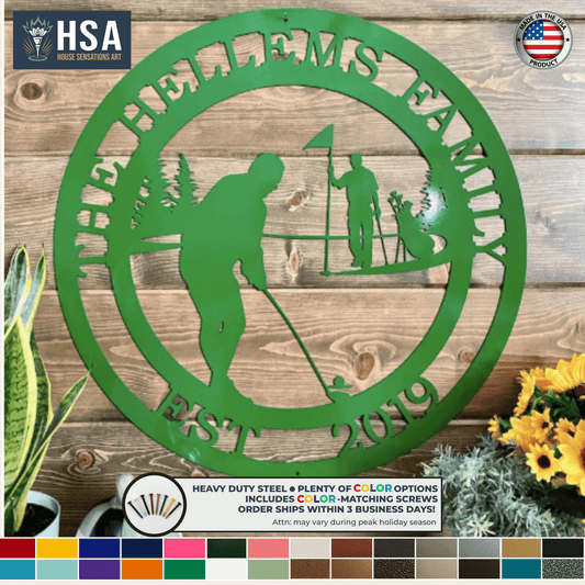 Personalized Golf Wall Art for Homes, Offices & Clubhouses Custom Golf Metal Sign, Golfer Gift Idea, Sports Decor - TTS - HouseSensationsArt