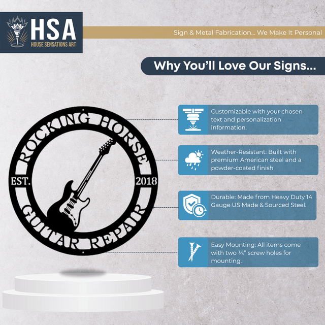 Personalized Guitar Wall Art for Music Lovers & Rock Spaces - HouseSensationsArt