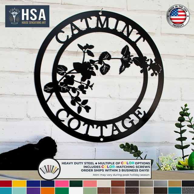 Personalized Herb Garden Metal Wall Decor, Custom Greenhouse Sign, Outdoor Herb Marker, Gardening Gift - TTS - HouseSensationsArt