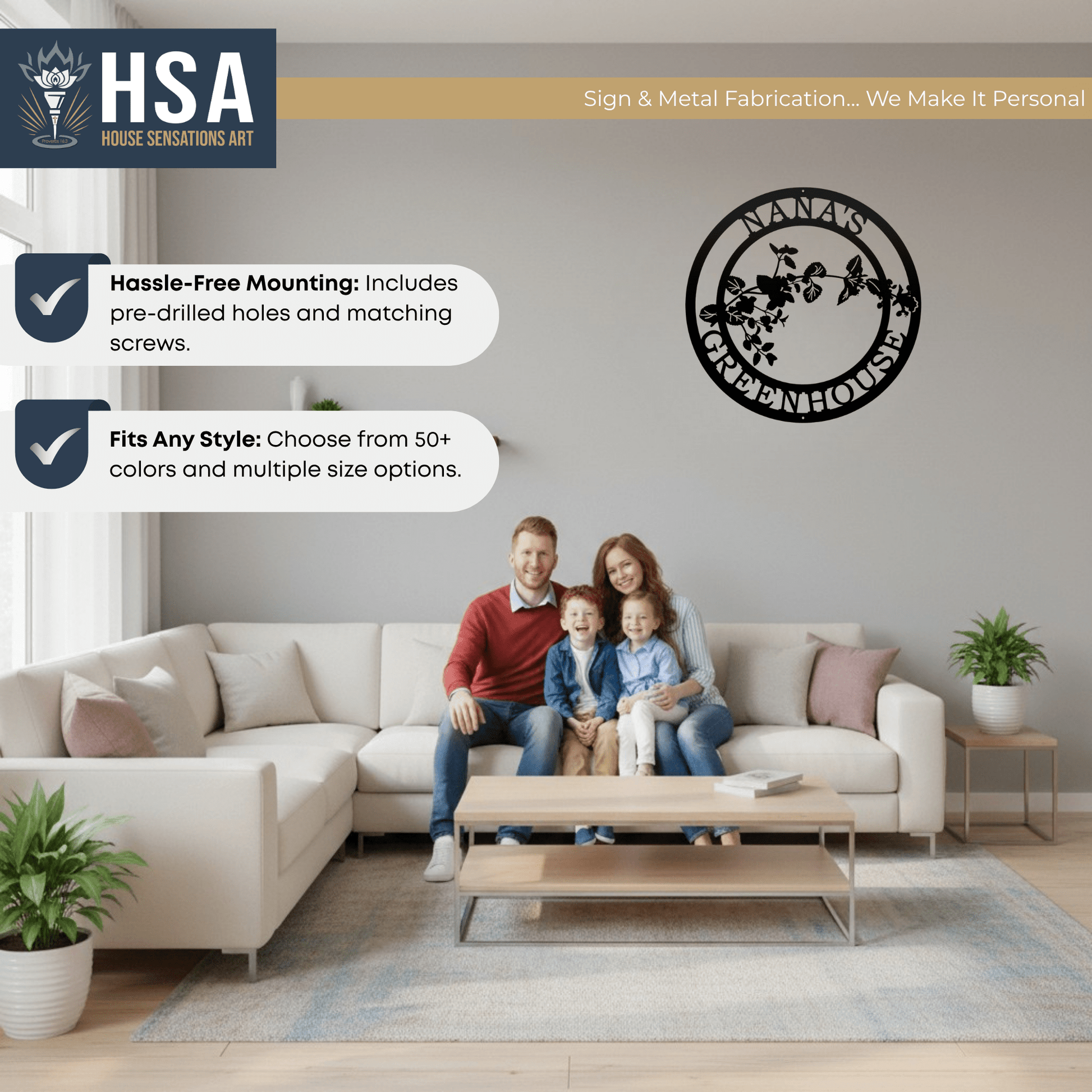 Personalized Herb Garden Metal Wall Decor, Custom Greenhouse Sign, Outdoor Herb Marker, Gardening Gift - TTS - HouseSensationsArt