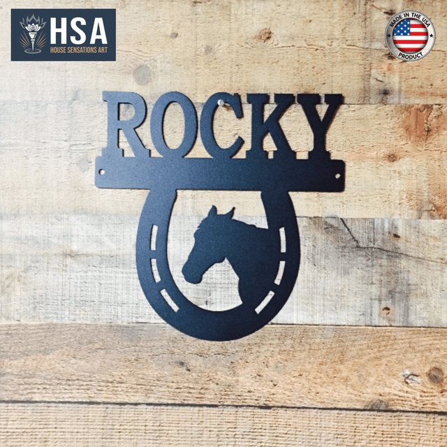 Personalized Horse Stall Signs Custom Metal Nameplates for Horses - HouseSensationsArt