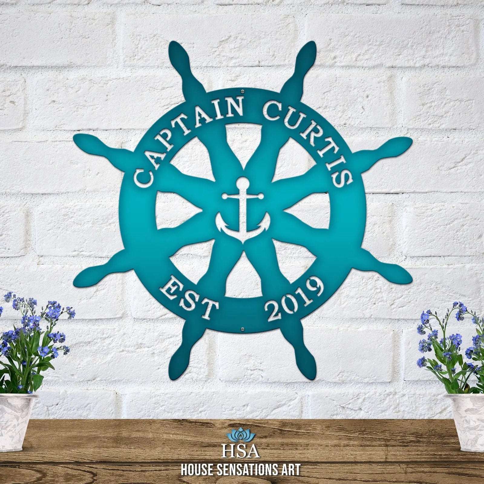 Personalized Metal Anchor Sign for Nautical Home & Outdoor Decor - HouseSensationsArt