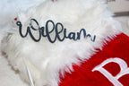 Personalized metal Christmas stocking name tags – custom holiday decor for stockings
