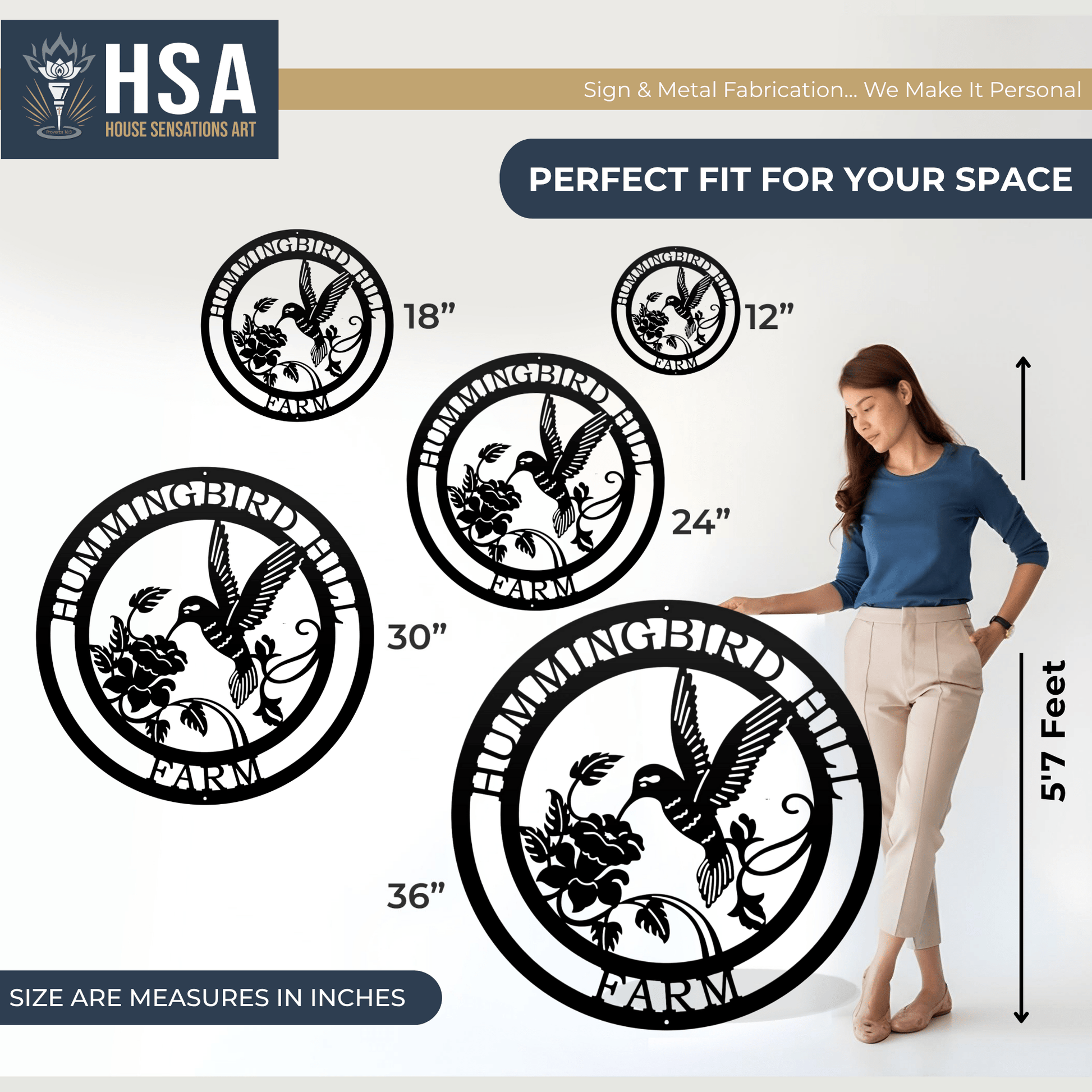 Personalized Metal Hummingbird Signs for Home and Garden - HouseSensationsArt