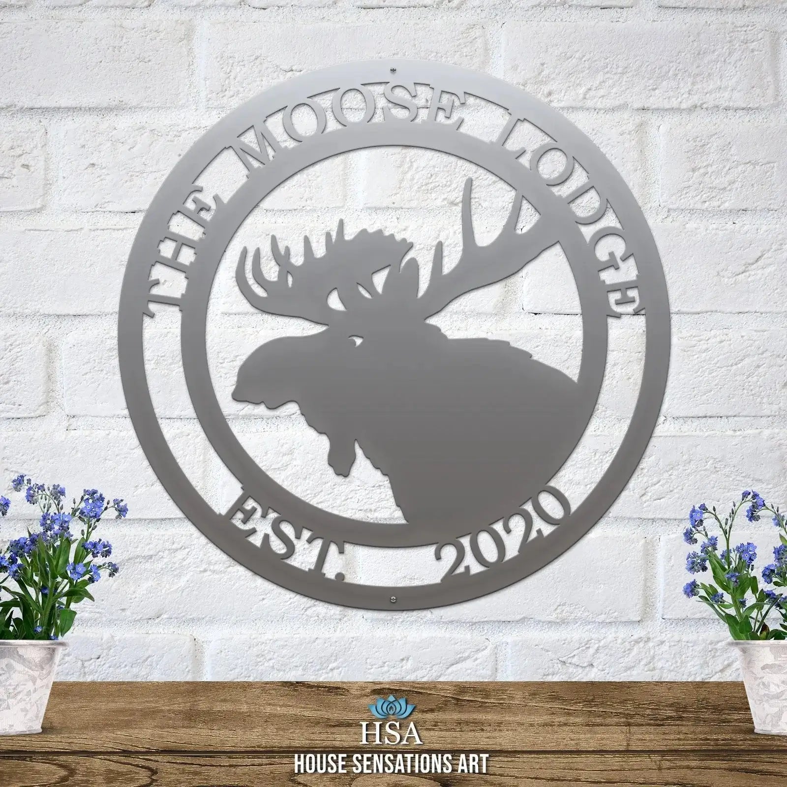 Personalized Moose Hunter Cabin Sign - Custom Metal House Number Plaque - Perfect for Outdoor Decor in Gardens, Yards, or Farms - Ideal Housewarming Gift for Animal Lovers - HouseSensationsArt