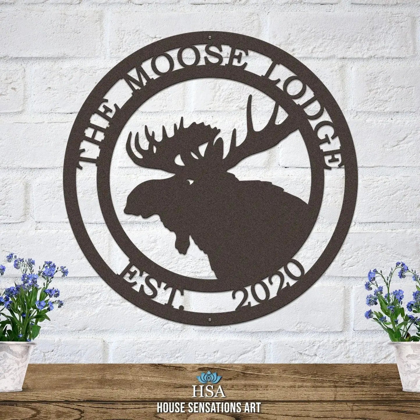 Personalized Moose Hunter Cabin Sign - Custom Metal House Number Plaque - Perfect for Outdoor Decor in Gardens, Yards, or Farms - Ideal Housewarming Gift for Animal Lovers - HouseSensationsArt