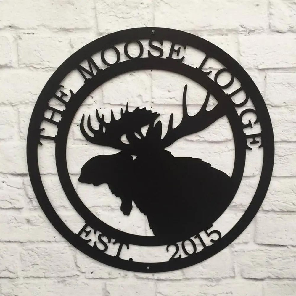 Personalized Moose Lodge Sign for Cabins, Homes & Outdoor Retreats - HouseSensationsArt