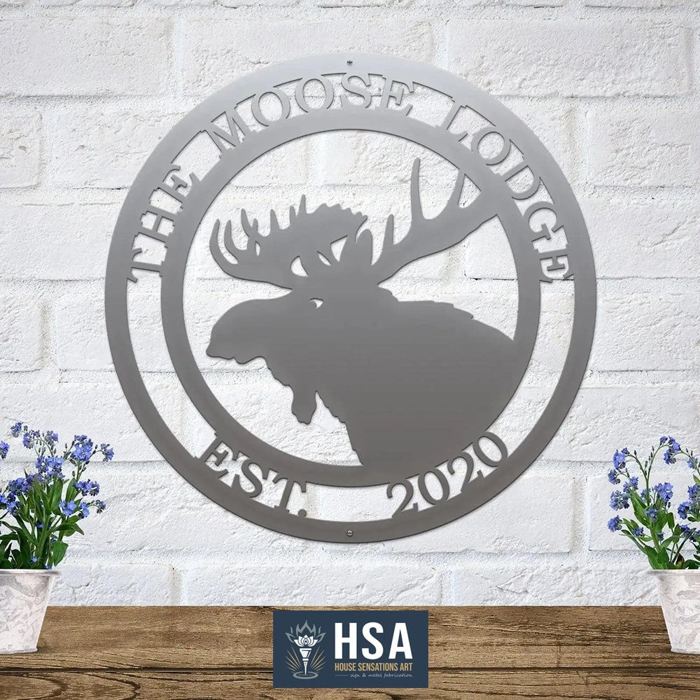 Personalized Moose Lodge Sign for Cabins, Homes & Outdoor Retreats - HouseSensationsArt