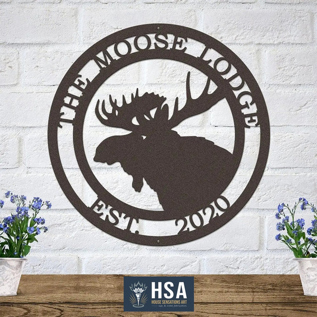 Personalized Moose Lodge Sign for Cabins, Homes & Outdoor Retreats - HouseSensationsArt