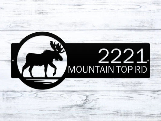 Personalized Moose Metal Sign for Rustic Cabin & Outdoor Decor - HouseSensationsArt